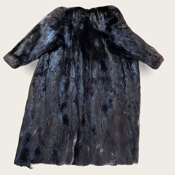 Vintage Beautiful Full Length Mahogany Mink Fur Coat Jacket Medium - Picture 10 of 13